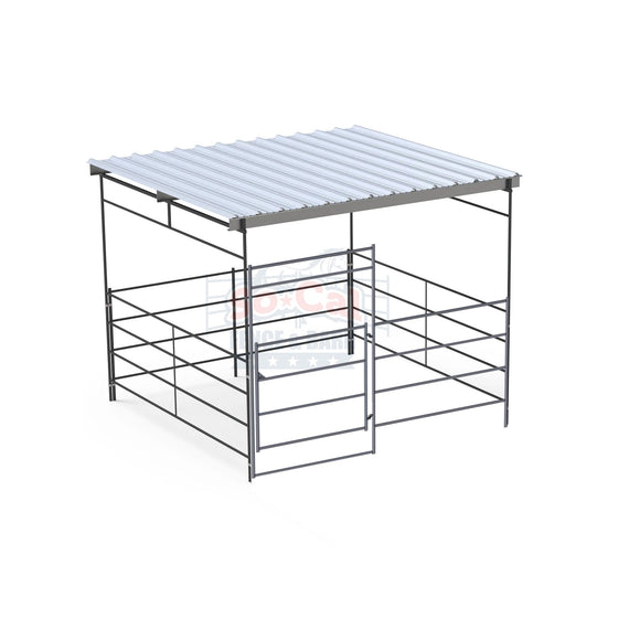 12x12 Stall with 12x12 Shelter (4 Rail)