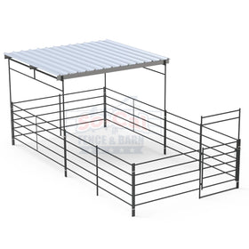 12x24 Stall with 12x12 Shelter (5 Rail)