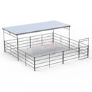 24x24 Stall with 12x24 Shelter (4 Rail)-1