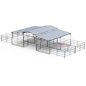 Mare Motel with (4) 12x24 Stalls and 12ft Breezeway 4-Rail *LIMITED TIME SALE ON THIS MOTEL ONLY* - 0