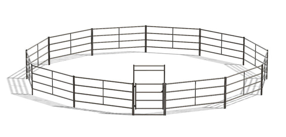 60ft Round Pen (4-Rail) 14-Gauge Steel