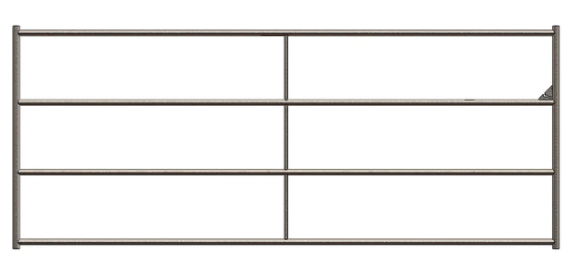 Standard Arena Swing Gate 4Ft X 12Ft (5-Rail) 14 Gauge