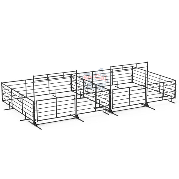 Two 20x20 Portable Cattle Corral System Side-by-Side