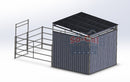 3-Sided Enclosed 12x24 Stall with 12x12 Sloped Shelter (4 Rail) 14 Gauge-2