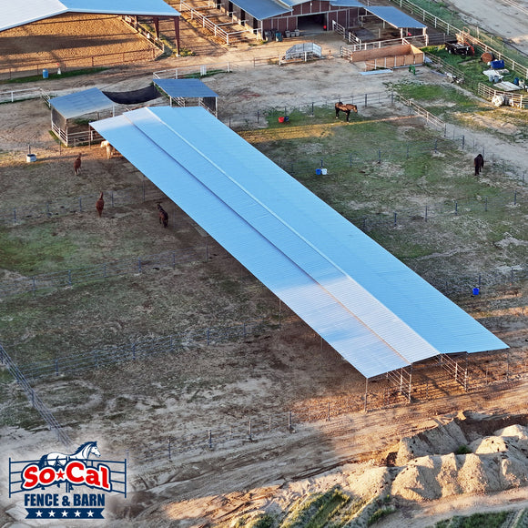 The MEGA MOTEL - 8-Stall Mare Motel - 48x82 Stalls - 15ft Breezeway