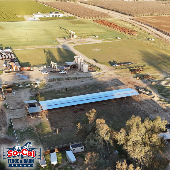 The MEGA MOTEL - 8-Stall Mare Motel - 48x82 Stalls - 15ft Breezeway