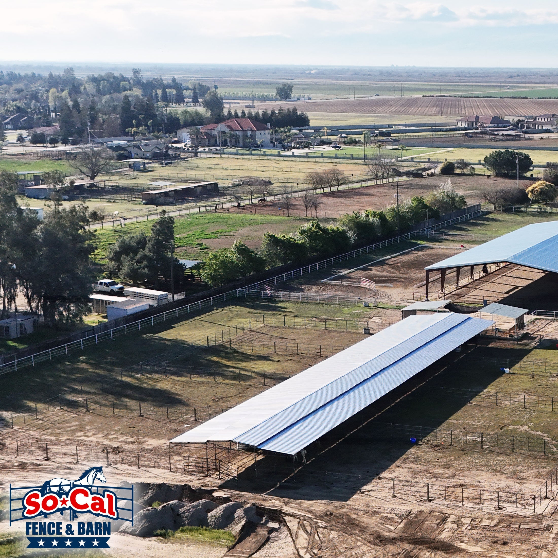 The MEGA MOTEL - 8-Stall Mare Motel - 48x82 Stalls - 15ft Breezeway
