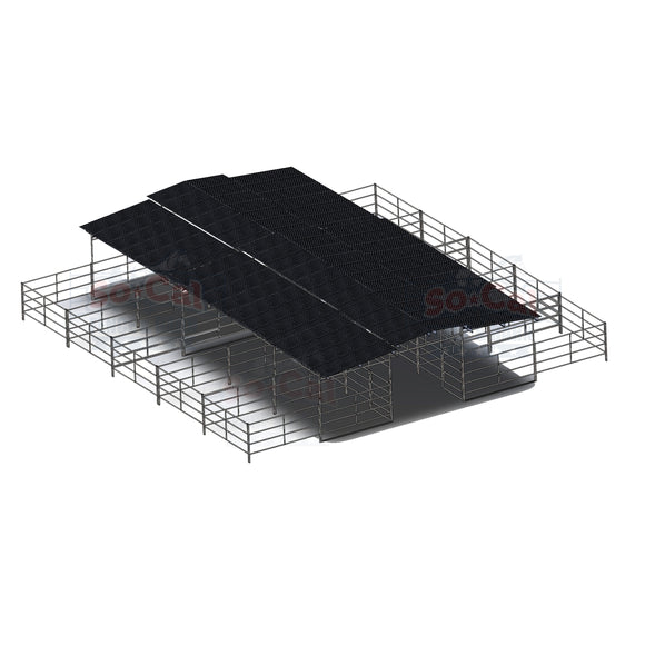 Mare Motel with (10) 12x24 Stalls and 12ft Breezeway 5-Rail