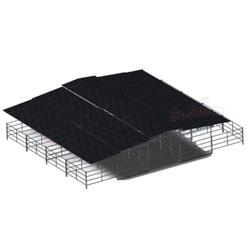 Mare Motel with (8) 12x24 Stalls *FULLY COVERED* and 12ft Breezeway 4-Rail