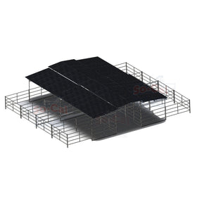 Mare Motel with (8) 12x24 Stalls and 12ft Breezeway 4-Rail