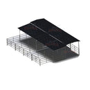 Mare Motel Shed Row with (4, 6, 8, or 10) 12x24 Stalls and 12ft Breezeway 5-Rail WOOD INSERTABLE PANELS-1