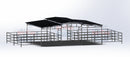 Mare Motel with (4) 12x24 Stalls and 12ft Breezeway 5-Rail-5