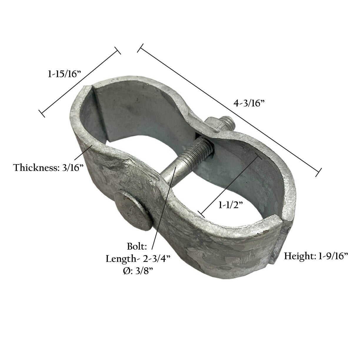 1-5/8" Galvanized Panel Clamp for 1-5/8" Post - Galvanized - 0