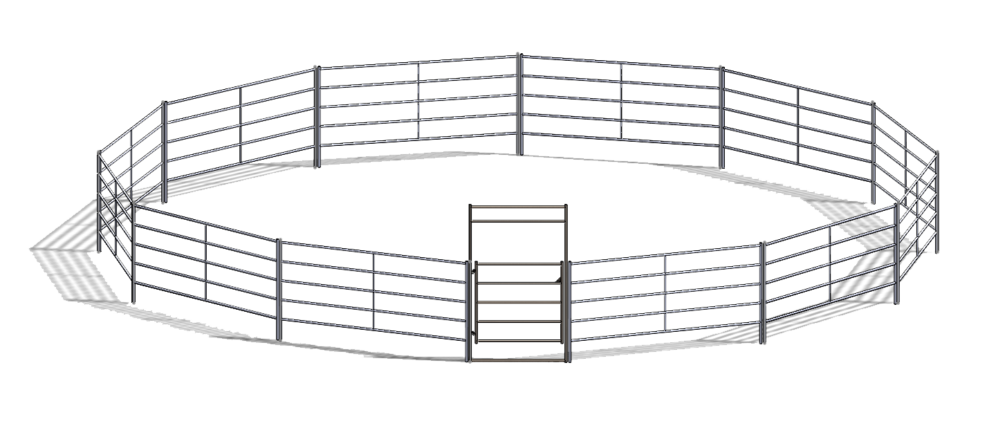 Buy bare-metal-rustic 40ft Round Pen (5-Rail) 14-Gauge Steel