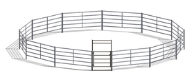 60ft Round Pen (5-Rail) 14-Gauge Steel