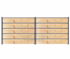 Premium 12x5 Horse Corral Panel WOOD INSERTABLE (5 Rail) 1-5/8" 14 Gauge