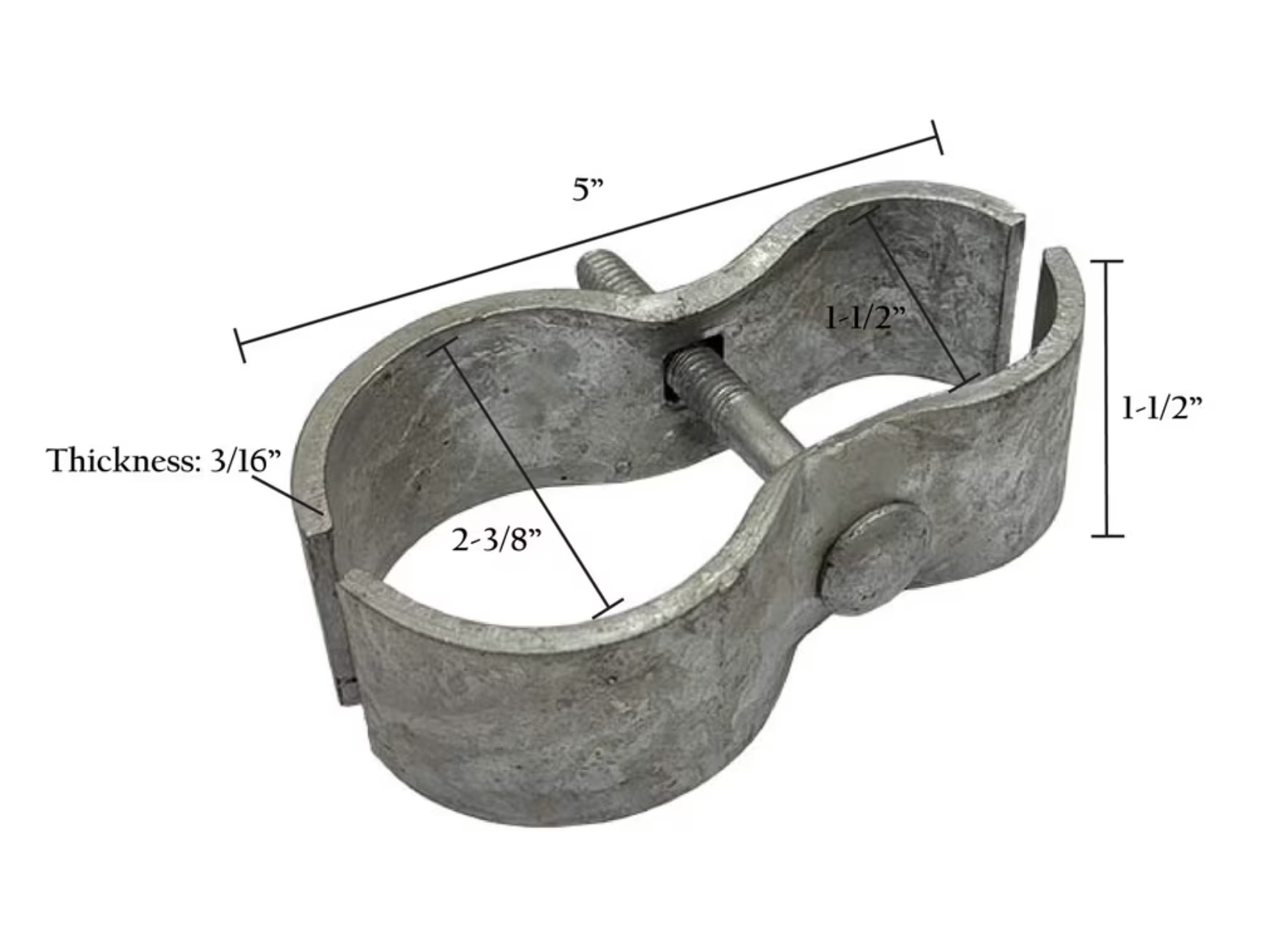 2-3/8" to 1-5/8" Galvanized Panel Clamp Adapter - 0