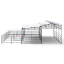 Mare Motel Shed Row with (4) 12x24 Stalls and 12ft Breezeway 4-Rail-4