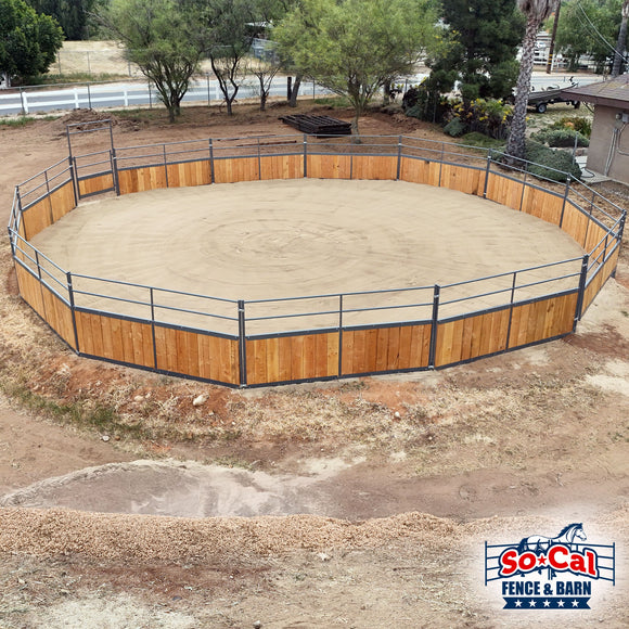 Signature Series Wooden Round Pen With 10ft Swing Gate - Wood Not Included