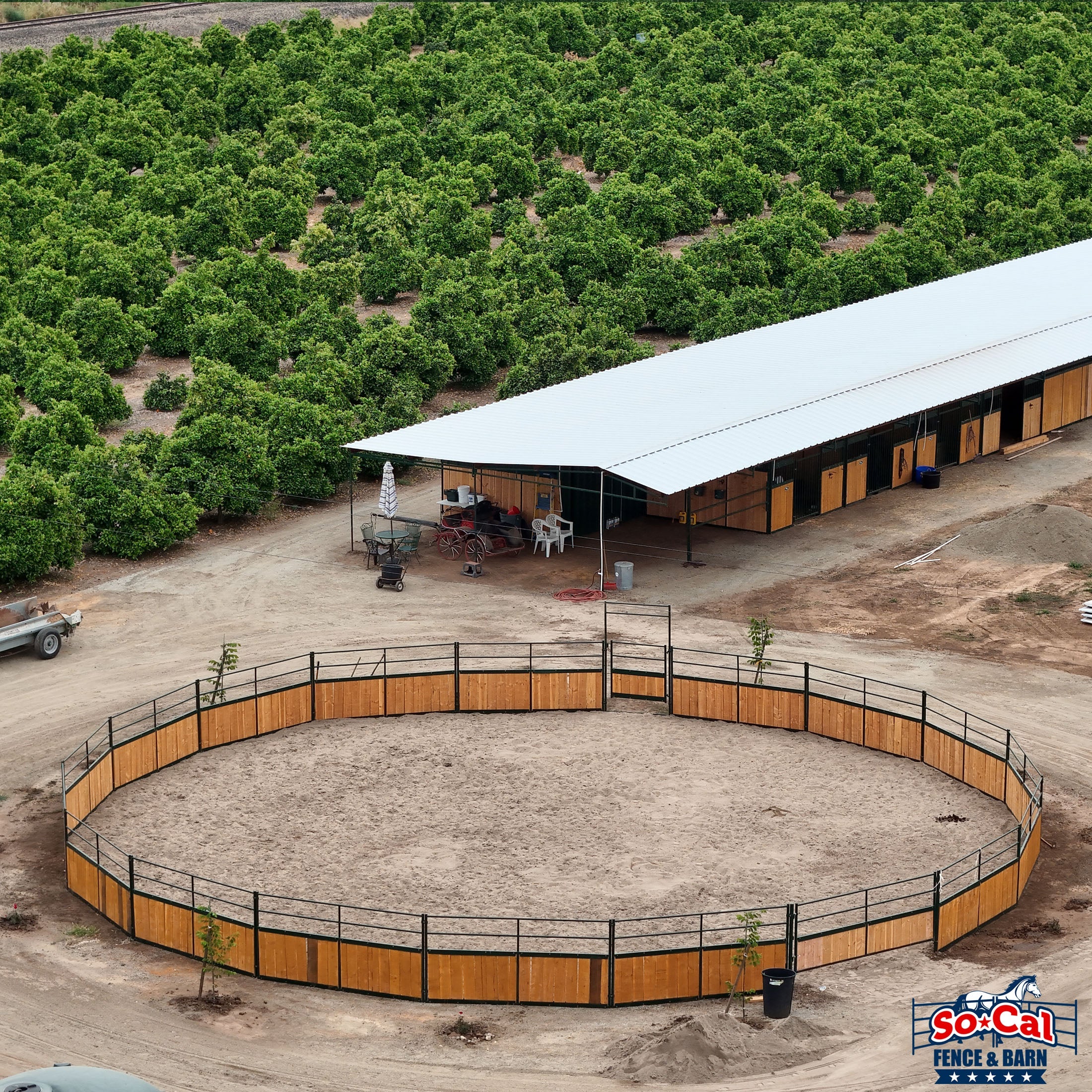 Signature Series Wooden Round Pen With 10ft Swing Gate - Wood Not Included - 0