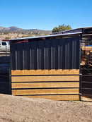 Mare Motel with (4) 12x24 Stalls and 12ft Breezeway 5-Rail WOOD INSERTABLE + PBR SIDING-6