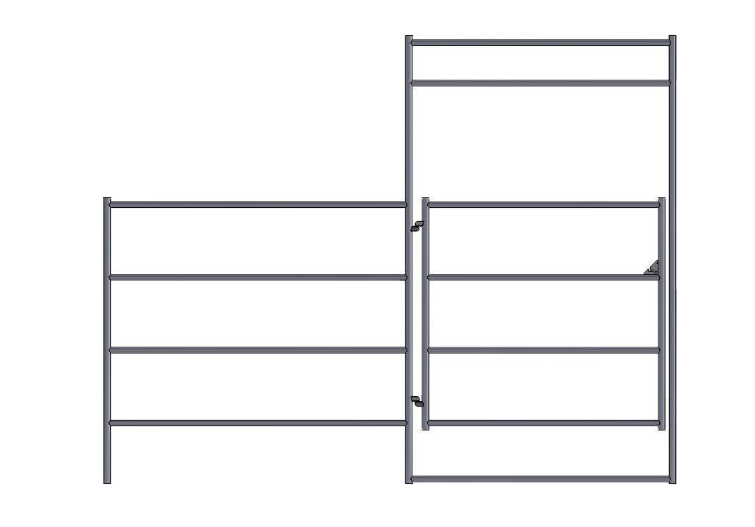 10x20 Stall with 10x10 Shelter (4 Rail)